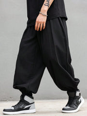 Threebooy  plus Size Men's Casual Trendy Long Pants Loose Fit for Daily Outings And Outdoor Sports