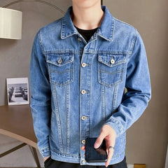 Threebooy  Plus Size Button Denim Jackets Man Casual Designer Joker Fashion in Lowest Price Korean Popular Clothes New Cowboy Coat for Men