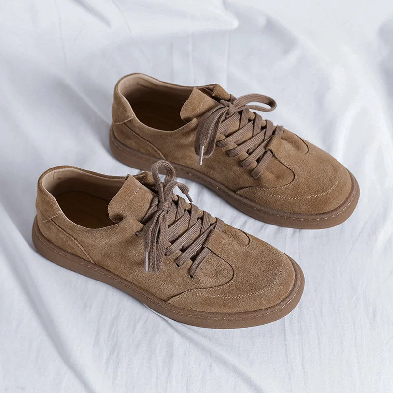 Threebooy  Men's Retro Low-top Board Shoes Men Lace-up Casual Shoes Mens Outdoor Driving Flats