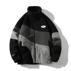 Threebooy Imitation Lamb Plush Jacket Men's Autumn Winter Korean Version 2026 Thick Cotton Coat Couple Polar Fleece Jacket Cotton Coat