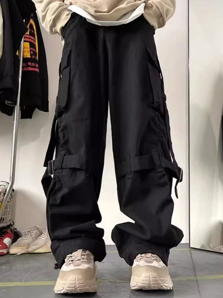 Threebooy 100% Cotton Multi Pocket Loose Trousers Man Spring Summer Designer Cheapest Y2k Vintage Casual New in Long Cargo Pants for Men