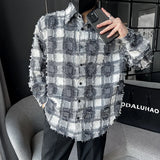 Threebooy  ClothingMen's Spring High Quality Long Sleeve Shirts/Male Loose Plaid Lapel Casual Club Shirts M-2XL