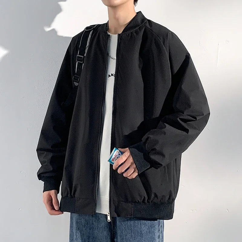 Threebooy  Spring Bomber Jacket Men Long Sleeve Baseball Jackets Men's Windbreaker Coat Zipper Jacket Male Outwear Overcoat Brand Clothing