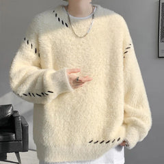 Threebooy Warm Autumn Winter Sweaters Men Casual Knitted Pullovers Male Round Neck Sweater Man Fashion Warm Knit Sweater