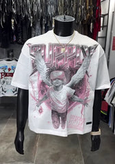 Threebooy  Sweet Child Printed Aesthetic Pattern Light Color Basic Daily Half Sleeve Tops Casual Sports Preppy Style Style Cotton T-shirts