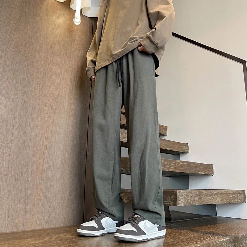 Threebooy Tracksuit Black Korean Fashion Joggers Pants Y2k Baggy Tactical Cargo Pants Khaki Harajuku Casual Stacked Sweat Pants