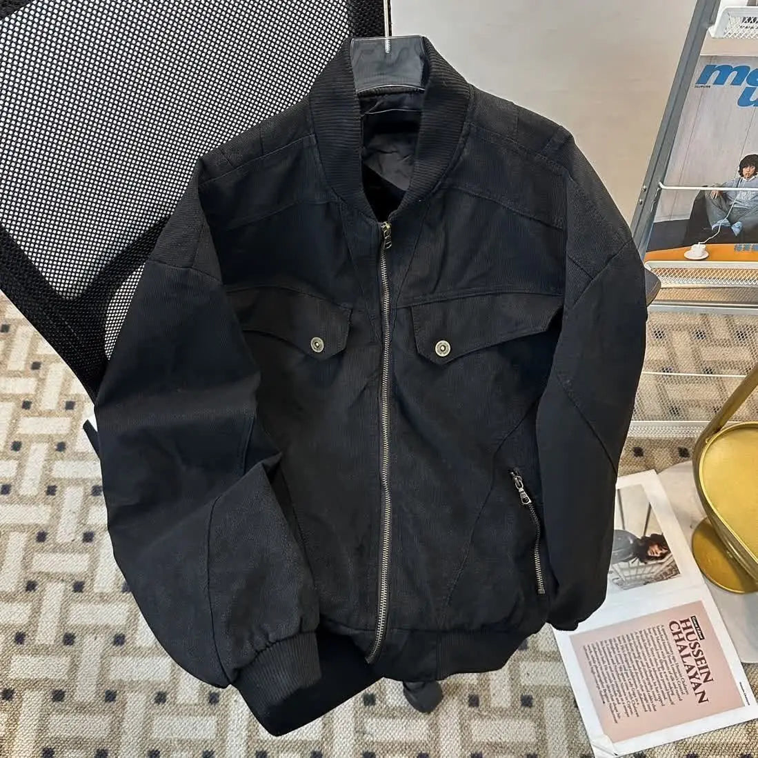 Threebooy  American Retro Workwear Jacket Men Women Clean Fit Vintage Fashion Loose Casual Spring Autumn Outerwear Zipper Up Coat