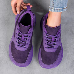 Threebooy  Winter Mens Wide Box Sneakers Fur-lined Keep Warm Frost Resistant Casual Sports Shoes Walking for Big Wide Fat Foot