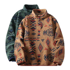 Threebooy Korean Style High-end Stand Collar Sweatshirt Men's Winter Trendy Ethnic Style Plus Velvet Thickened Warm Versatile Top Jacket