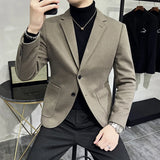 Threebooy Men's Woolen Cloth Suit Jackets/Male Slim Fit High Quality Business Tuxedo/Man Solid color casual Blazers 4XL-M