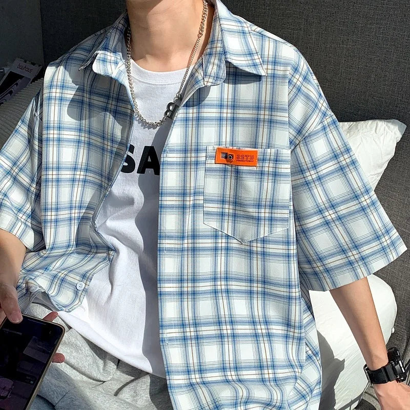 Threebooy Luxury Men's Summer Turn Collar Short Sleeved Shirt Casual Fashion Printing Shirts And Blouses