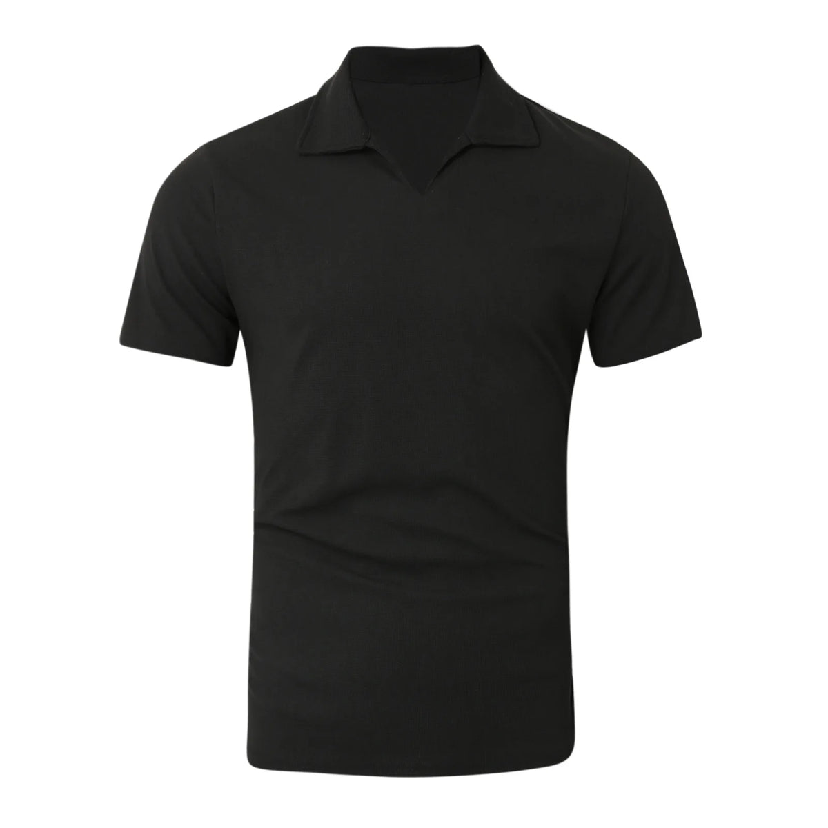 Threebooy  Summer Men's Clothing Luxury Jacquard Knit V Neck Short Sleeve Polo Shirt Leisure Breathable Fashion High Quality Knitwear S-3XL