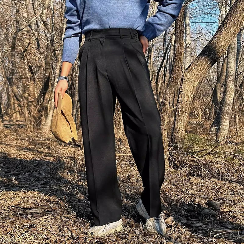 Threebooy  New British Retro Male Suit Pants Light Luxury Naples Slim-fit Dress Pants Casual Premium Popular Elegant FashionTrousers M-3XL