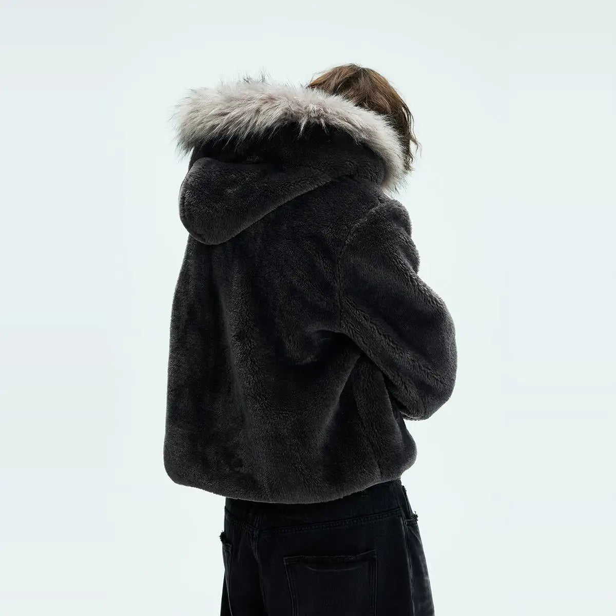 Threebooy 2025 New Autumn Winter Hooded Imitation Fur Fur Coat Men's Thickened Warm Imitation Fox Coat Trendy Versatile Coat Aesthetic