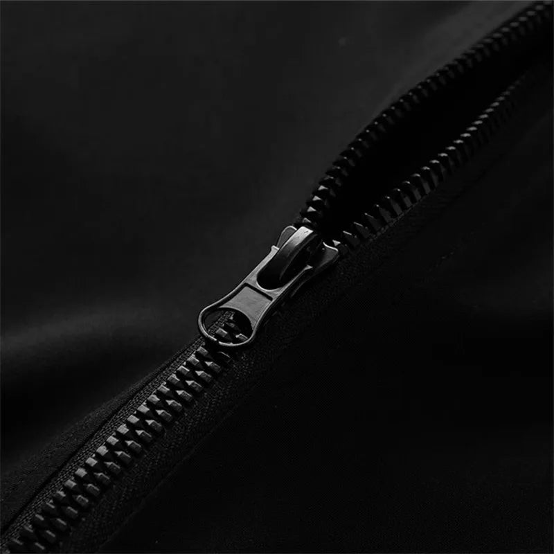 Threebooy Spring Autumn Men's Casual Jackets Windproof Bomber Jacket Solid Color Stand Collar Fashion Baseball Outerwear Coat Plus Size