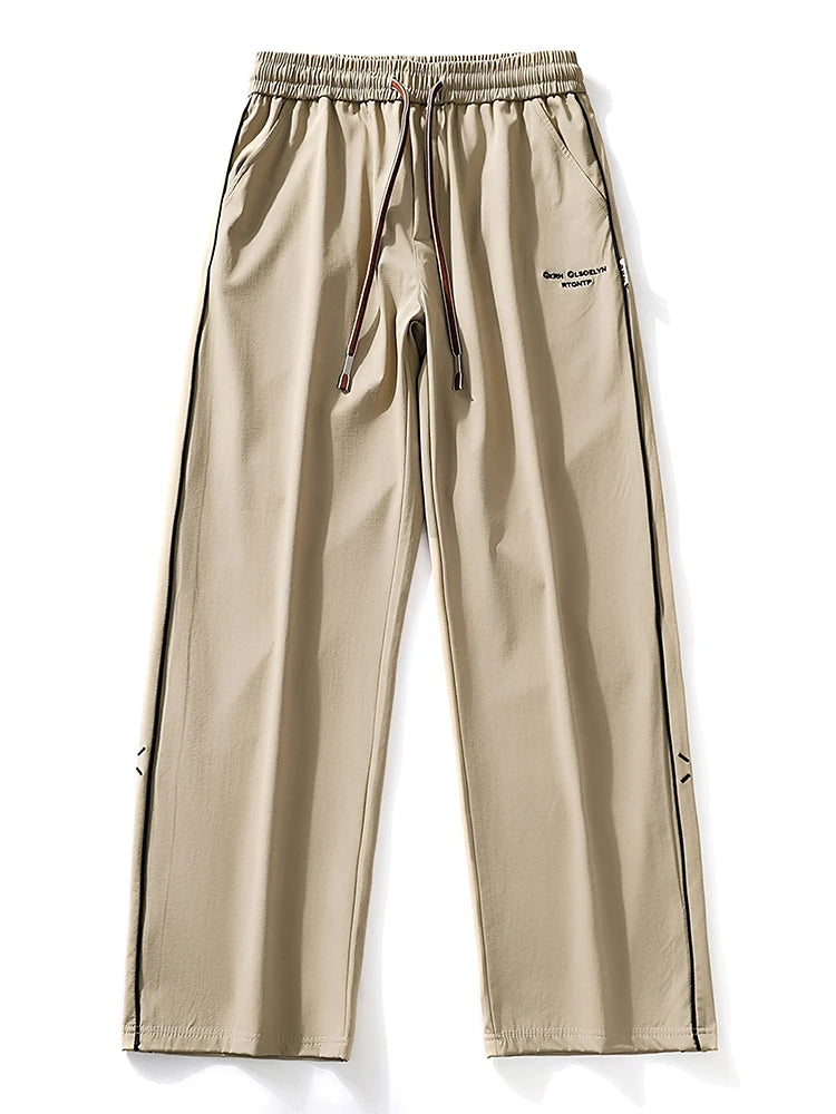 Threebooy Summer Men's Sweatpants Light and Thin Ice Silk Cool Pants Big Size 8XL 7XL 6XL Sportswear Loose Fit Straight Track Trousers
