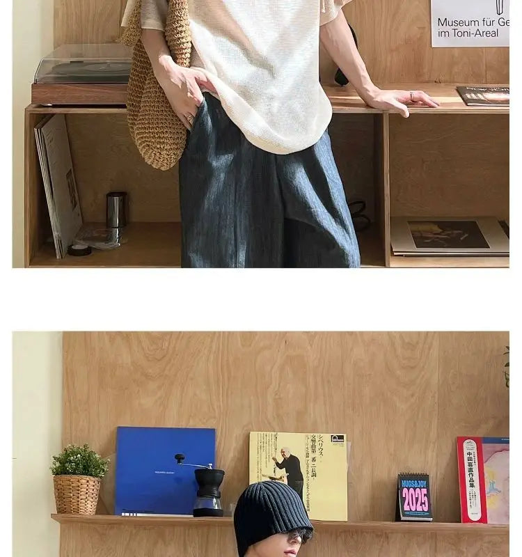 Threebooy Street Punk Shirt Off-shoulder Hollow T-shirt American 2025 New High-end Style Fashionable Casual Loose Short Sleeves