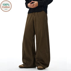 Threebooy Y2K American Baggy Pants Men's 100% Cotton Fashion Vintage Autumn Wide-leg Casual Trousers Oversize Loose Streetwear