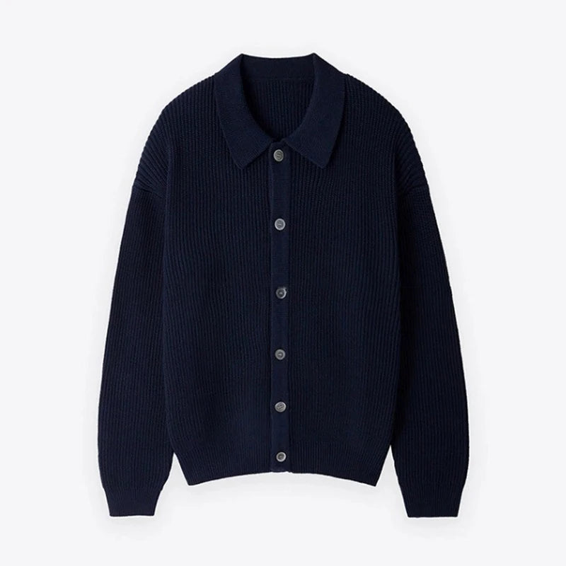 Threebooy  New Korean Luxury Men Cardigan Trendy Textured Long Sleeve Buttoned Korean Leisure Sweater Coats Premium Quality Knitwear M-3XL