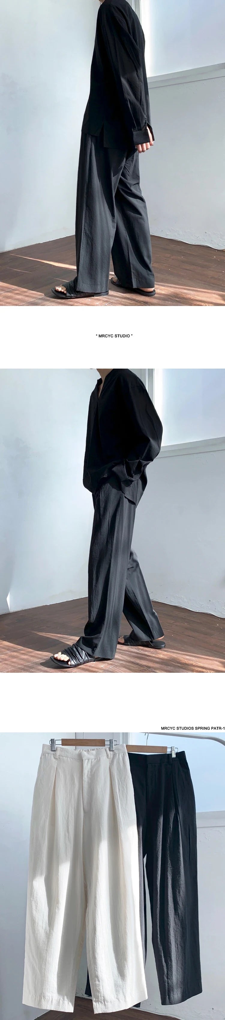 Threebooy Summer Thin Linen Men's Pants Loose Straight Pants Korean Cotton Linen Casual Trousers Draped Wide-leg Pants Aesthetic Urban