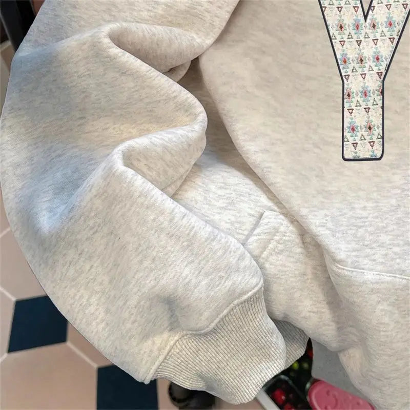 Threebooy American Spring and Autumn Street Men and Women Trendy Graphic Printed Hoodie Couple Loose Retro Personalized Harajuku Casual