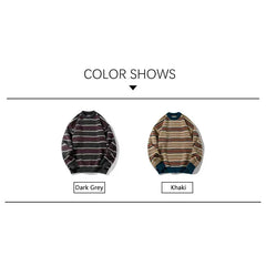 Threebooy Brand Winter Sweater Man 2025 Autumn Winter Loose O Neck Color Blocking O Neck Pullover Fashion Man Korean Clothes