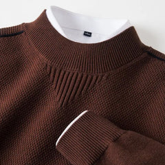 Threebooy  New Winter New Men's Sweater Half Turtle Neck Inverted Triangle Jacquard Sweater Base