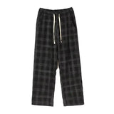 Threebooy Men Checkered Casual Pants Loose Straight Corduroy Pants Sweatpants Man Fashion Streetwear 2023 Spring New Hip Hop Trousers