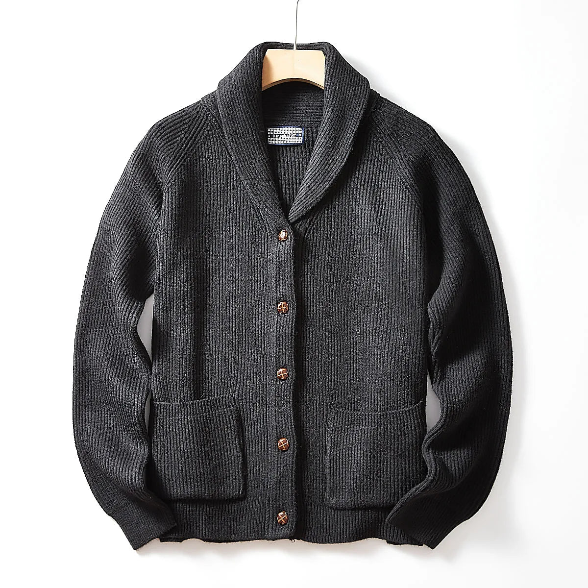 Threebooy American Casual Sweater Cardigan High-end Autumn Winter Green Fruit Collar Cardigan Elegant Comfortable Knitted Sweater Jacket