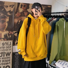 Threebooy  Gothic Vibe Hooded Sweatshirt Men's Hong Kong Streetwear Oversized Leisure Top Ins Korean Chic Spring/Fall Outerwear