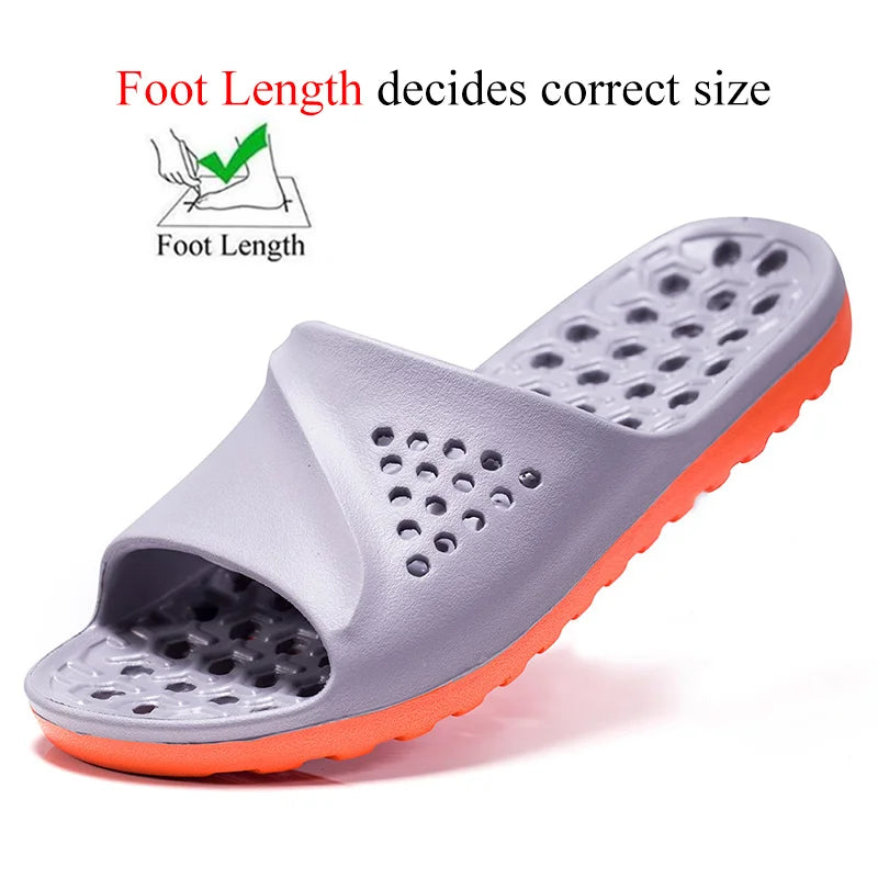 Threebooy  Plus Big Size 49 50 51 52 Indoor Bathroom Slippers for Men Women Shower Shoes with Holes Slides Outdoor Badslippers Beach Summer