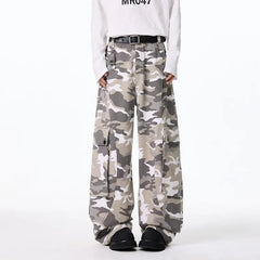 Threebooy Mens Cargo pants Cotton Camo Workwear Pants Loose Fit Wide Leg Military Tactical Casual Trousers Urban Outdoor Clothing 2025