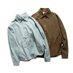 Threebooy  Mens Long Sleeve Shirts Streetwear Hip Hop Splicing Shirt Coats Men Spring New Oversized Harajuku Vintage Blue Casual Shirt