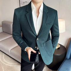 Threebooy New Men's Wool Blazer Male Wedding Suit Jacket High Quality Solid Business Casual Woolen Suit Jacket Men Clothing Coats 4XL-M