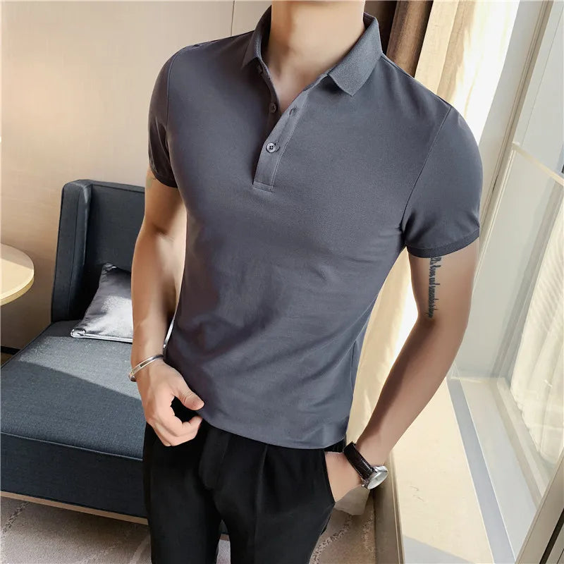 Threebooy  Fashion Male High Quality Pure Cotton in Summer Shorts Sleeve POLO Shirts/Men's Slim Fit Leisure POLO shirts Tees S-4XL