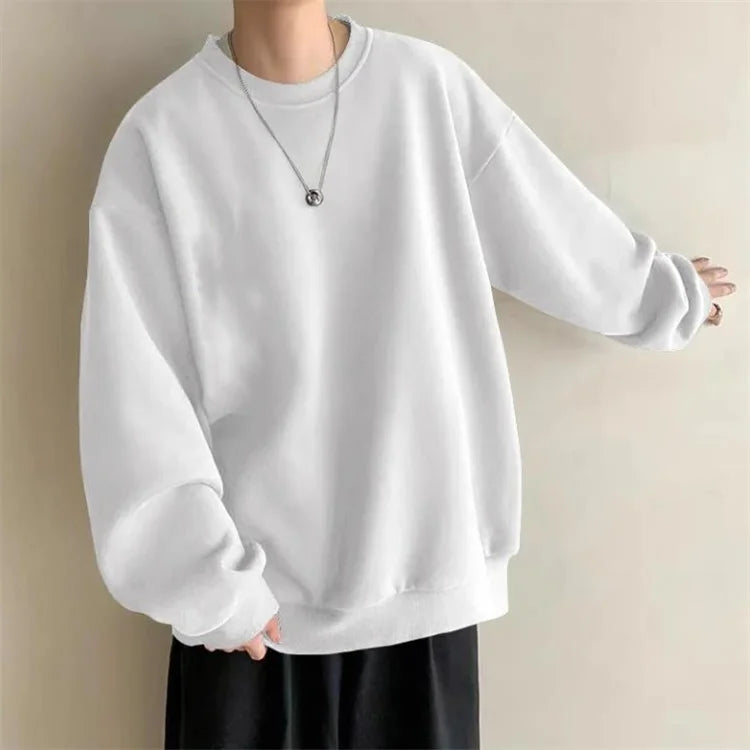 Threebooy Thin -hatless Sweaters Men Women Handsome High Sense of Spring Autumn Port Breeze Ins Casual Loose Long -sleeved Bottoming Shirt