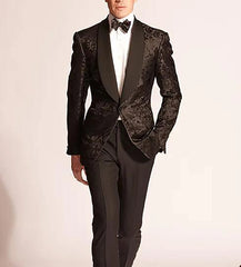 Threebooy  Men's Suit 2 Pieces Blazer Pants Shawl Collar Single Breasted Buckle Formal Work Wear Wedding Prom
