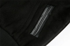 Threebooy Vintage Patchwork PU Leather Jackets Mens Streetwear Hip Hop Varsity Baseball Coats Harajuku Loose Casual Fashion Jackets Male