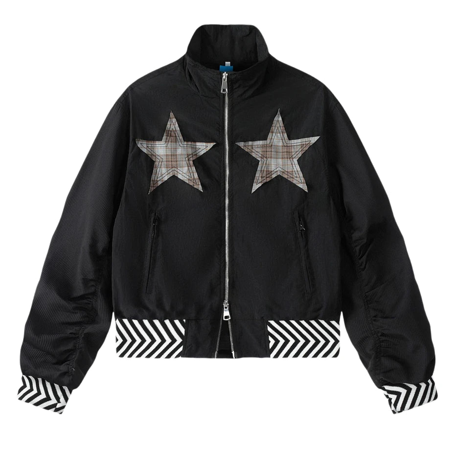 Threebooy Vintage Stars Patch Jackets Mens Harajuku Varsity Baseball Jacket Men Oversized Autumn New Streetwear Loose Casual Coats Unisex
