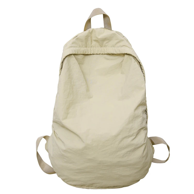Threebooy  Large Capacity Waterproof Nylon Backpacks Solid Soft Light Leisure Or Travel Bags College style Cloth Packages Korea Casual Bag