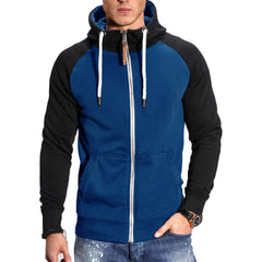 Threebooy  Men's Color Block Fitness Sports Sweatshirt Casual Fashion Contrasting Ragdoll Sleeve Cardigan Top