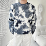 Threebooy Tie-dye Sweater Men Autumn Winter Crewneck Sweaters Men Fashion Clothing Warm Tops Long Sleeve Pullover Jumper Streetwear Tops