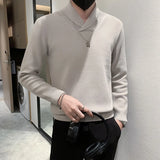 Threebooy Men High Quality Casual Knit Sweaters/Male Slim Fit High Quality Solid Color V-neck Casual Pullover Man Knit Sweaters S-3XL