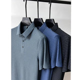Threebooy Summer Ice Silk Mens Polo Shirts Brand Designer Short Sleeve Polos Shirt Male Turn Down Collar Casual Tee Tops Men Business New