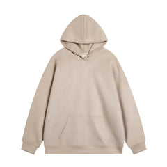 Threebooy Autumn Suede Hoodies Men Fashion Retro Hooded Sweatshirt Men Streetwear Hip-hop Loose Pullover Hoodies Mens Pocket Hoody