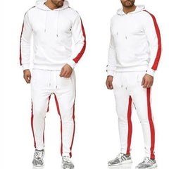 Threebooy  Cross-border Men's Striped Sweatshirt Set New Sports Splicing Two-piece Set Casual