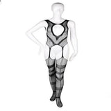 Threebooy Mens Ultra-thin Black Erotic Lingerie Men's Sexy Transparent Mesh Lace Jumpsuit Set See Through Vest Stockings Tights Onesie