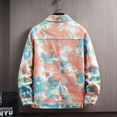 Threebooy Korean version youth men's camouflage denim jacket spring new loose top men's jacket