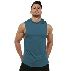 Threebooy Sleeveless Hoodie Gym Men's Vest Sports Bodybuilding Fitness Summer Cotton Basketball Mens Fashion Casual T Shirts Tank Tops