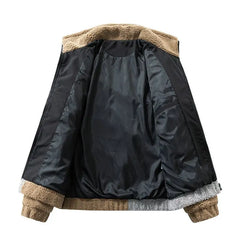Threebooy Imitation Lamb Plush Jacket Men's Autumn Winter Korean Version 2026 Thick Cotton Coat Couple Polar Fleece Jacket Cotton Coat